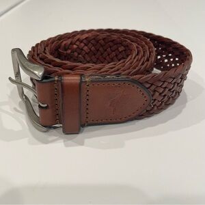 Tommy Bahama Men's Brown Leather Braided Belt XL 42-44